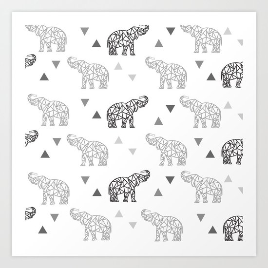 Elephant Pattern Art Print