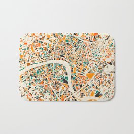 London Mosaic Map #4 Bath Mat | Orange, Abstract, Graphicdesign, Pop Art, Plan, Seventies, Ocher, Graphic Design, Seventy, Map 