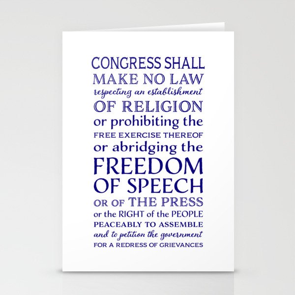 Defend Your Freedom of Speech Stationery Cards