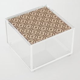Classic Intertwined Ring and Dot Pattern 625 Beige Acrylic Box