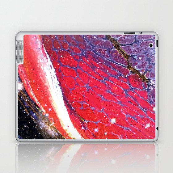 Neon marble space #1: purple, red, stars Laptop & iPad Skin