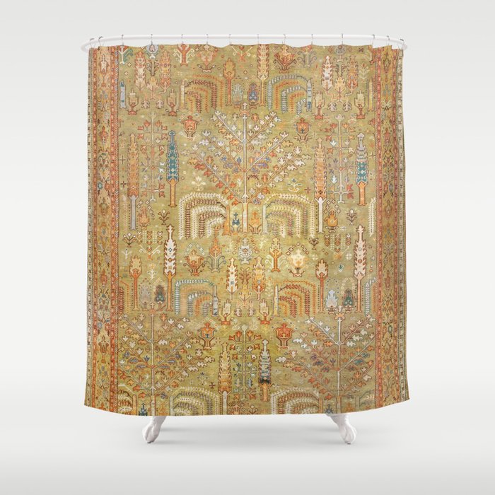 Large Antique Turkish Oushak Rug Print Shower Curtain