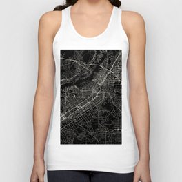 Riverside - Black and White City Map USA Unisex Tank Top