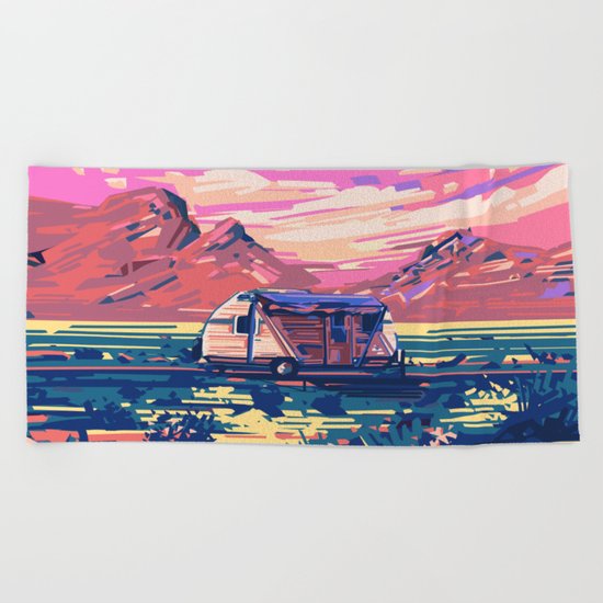 american landscape 5 Beach Towel