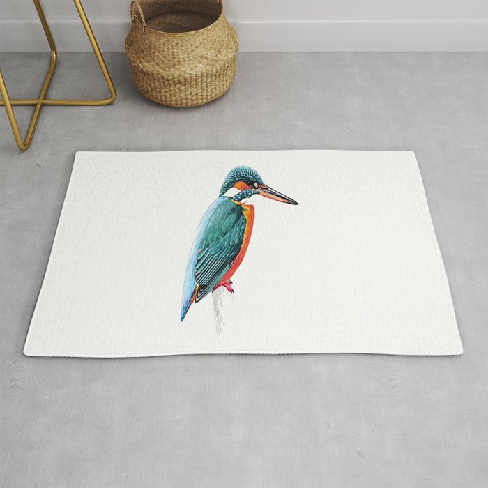 kingfisher bird painting Rug