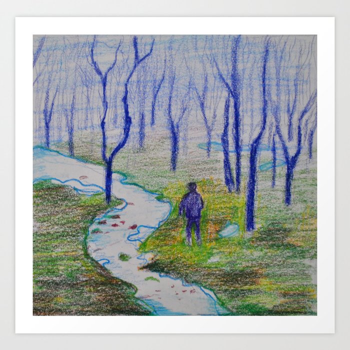 Man in Forest Art Print