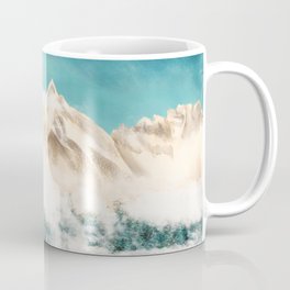 Watercolor Illustration of Meili Snow Mountain Kawagebo Peak among the clouds Coffee Mug | Tibet, Tibetan, Peaceful, Valley, Buddha, Majestic, Landscape, Holy, God, Range 
