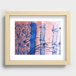 BLUE BAMBOO Recessed Framed Print