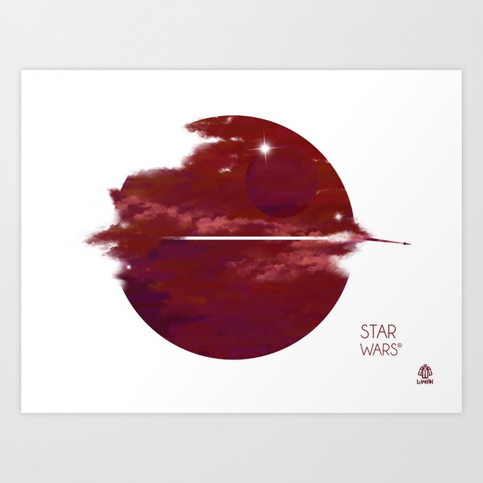 Star Wars Minimalist Cloudy Poster Art Print By Loweakgraph