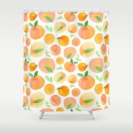 Seamless pattern with hand painted watercolor peaches Shower Curtain