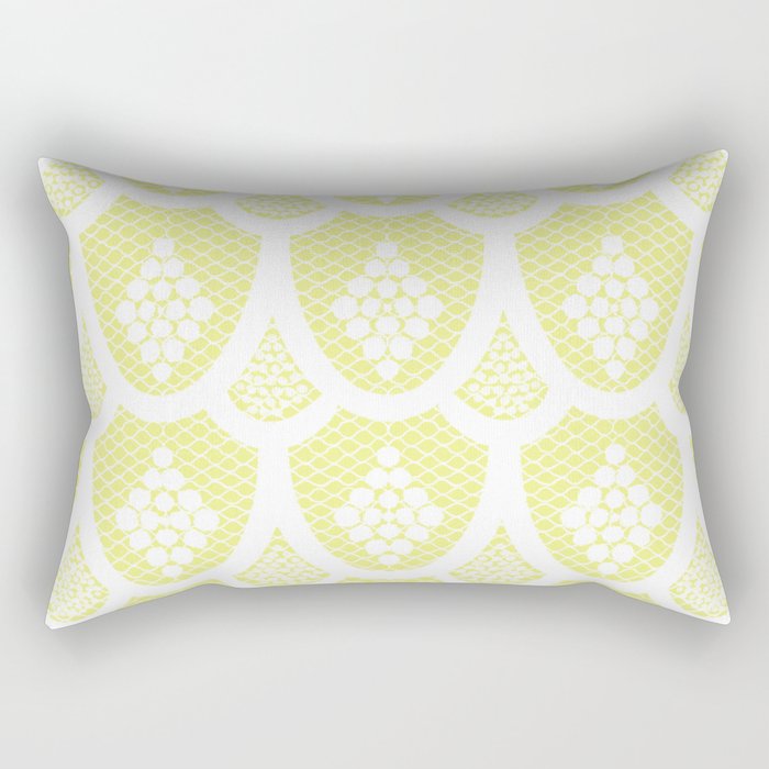 Palm Springs Poolside Retro Pastel Yellow Lace Rectangular Pillow