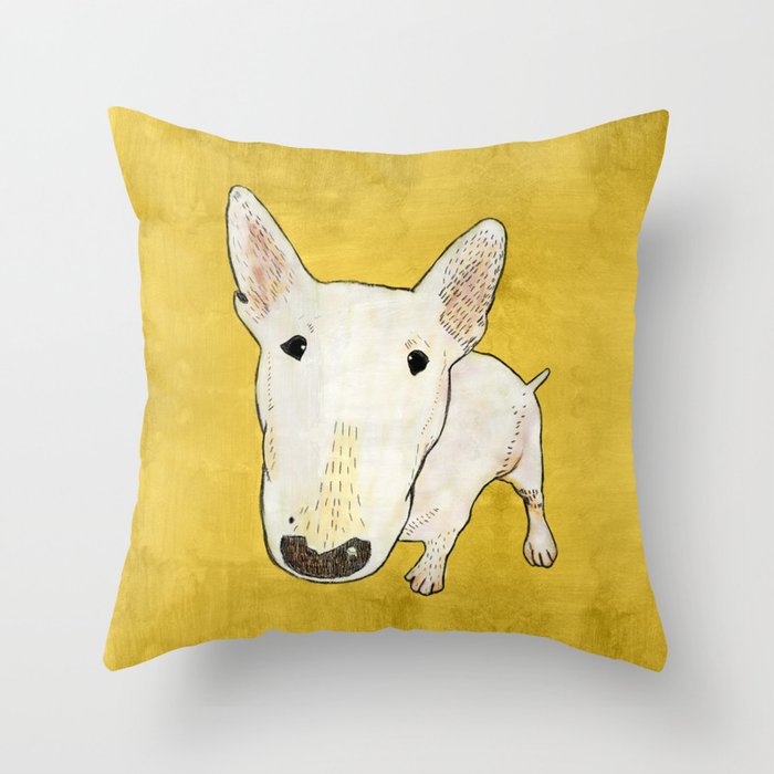 English Bull Terrier pop art Throw Pillow