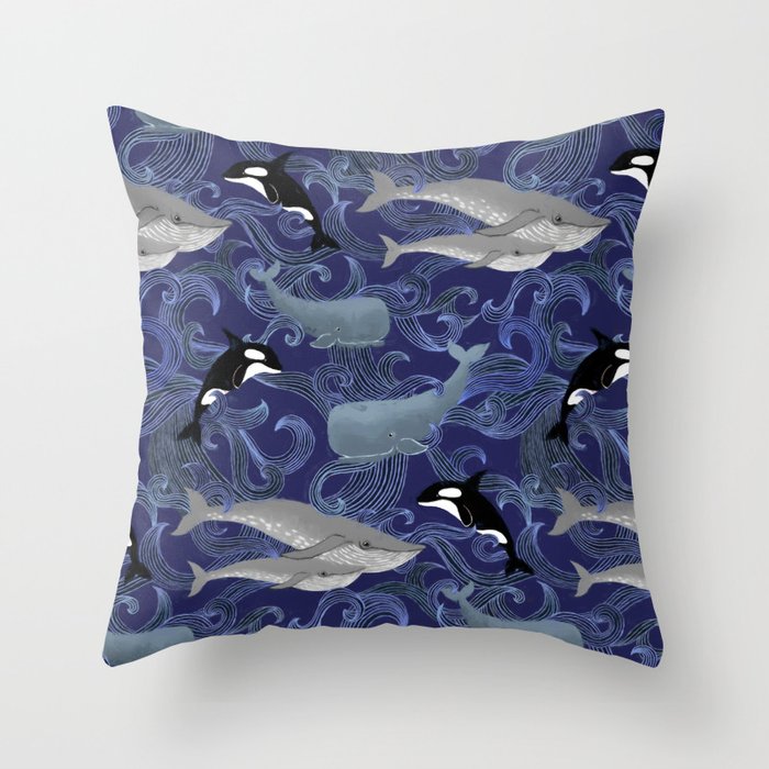 Beautiful Ocean Giants - purple Throw Pillow