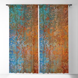 Vintage Rust, Copper and Blue Blackout Curtain