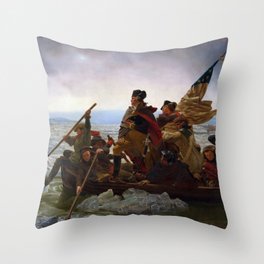 Washington Crossing the Delaware Painting Throw Pillow