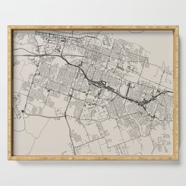 Texal, Killeen - city map - black and white Serving Tray