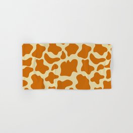 Aesthetic Cow Print Pattern - Alloy Orange and Cookies And Cream Hand & Bath Towel