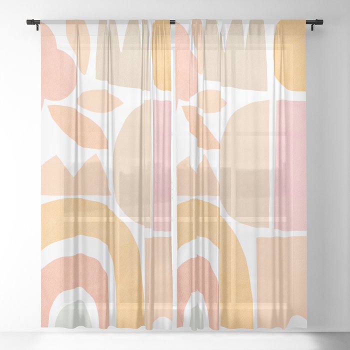 Poetic nature and rainbow 1. Peachy Pastels Sheer Curtain