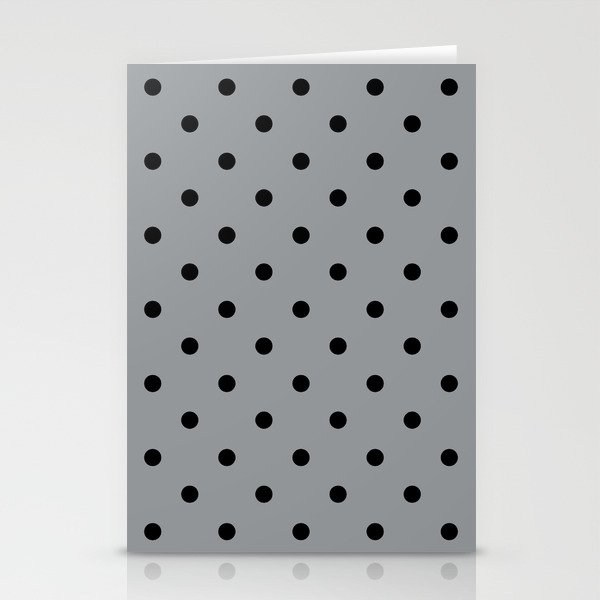 Steely Gray - polka 5 Stationery Cards