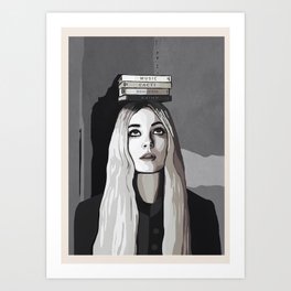 Girl Balancing a Books on Her Head 2 Art Print
