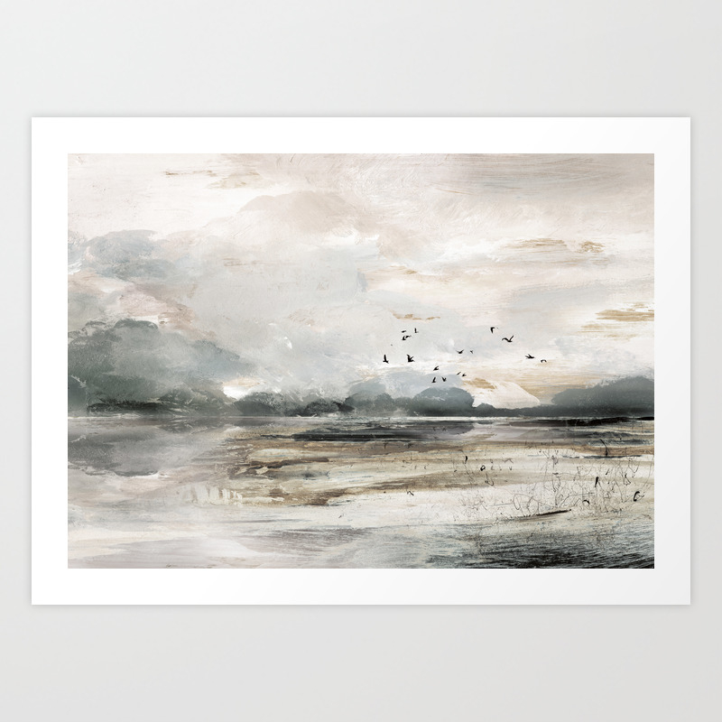 Seascape Sunset Painting Art Print By Danhobdayart Society6