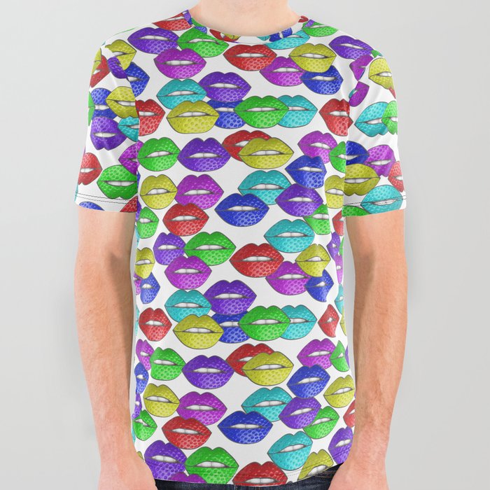Rainbow sexy lips All Over Graphic Tee
