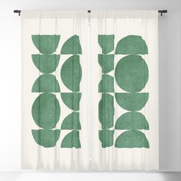 Green Retro Scandinavian - Mid Century Modern Blackout Curtain