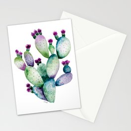 Colorful Prickly Pear Cactus Stationery Card
