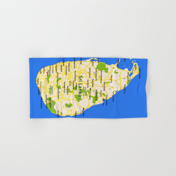 Sri Lanka Map Design Hand Bath Towel By Efratul Society6