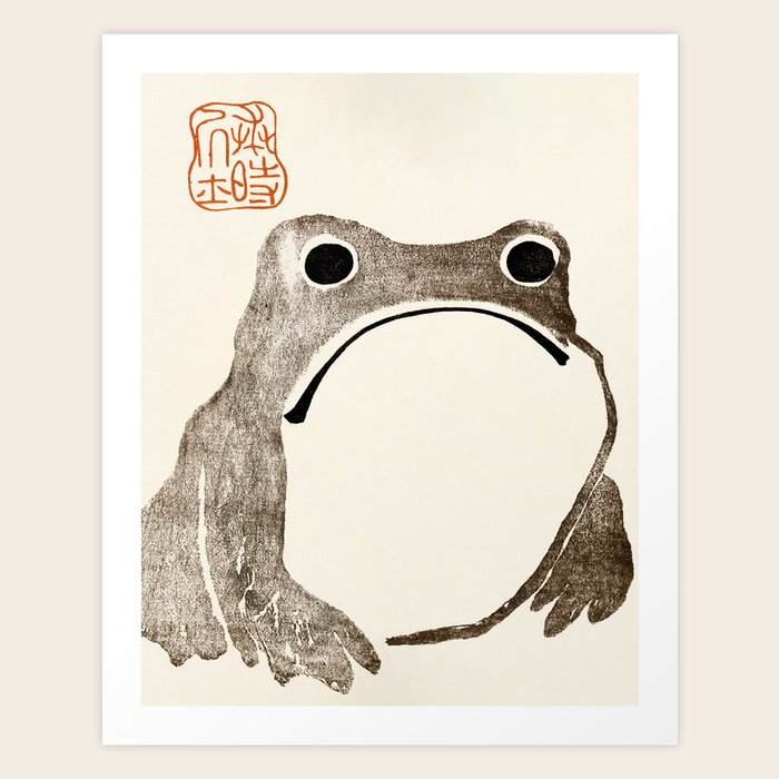 Unimpressed Frog Meika Gafu by Matsumoto Hoji 1814 - Frog Art