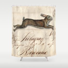 The French Rabbit Shower Curtain