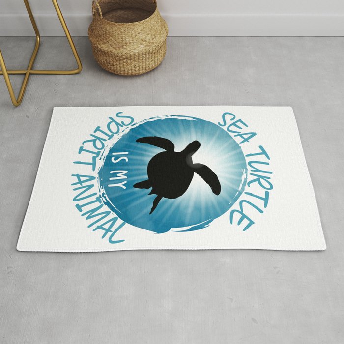 Sea Turtle is my Spirit Animal Funny Sea Animals Rug