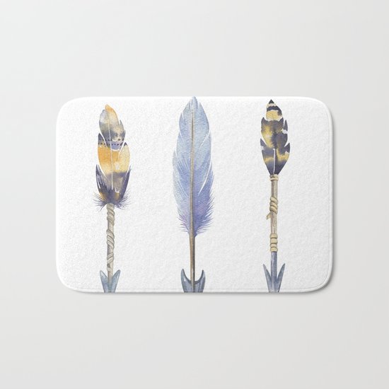 Watercolor bohemian arrows Bath Mat