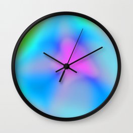 Abstract Colorful Flower Wall Clock | Impressionist, Graphicdesign, Digital, Flower, Blurry, Surreal, Colorful, Gradient, Ombre, Abstract 