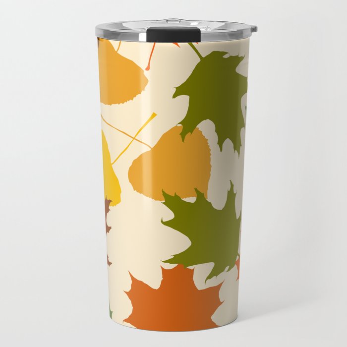 Fall Leaf Silhouette Collage  Travel Mug