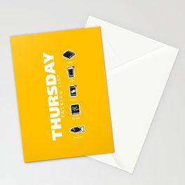 THURSDAY - The Hitchhiker's Guide to the Galaxy Packing List Stationery Cards