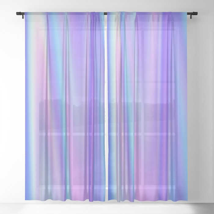 Iridescent Holographic Abstract Colorful Pattern Sheer Curtain