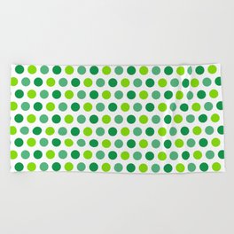 St. Patrick's Day Green Dots Collection Beach Towel