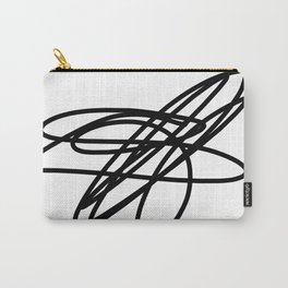 scribble Carry-All Pouch | Black and White, Digital, Pattern 