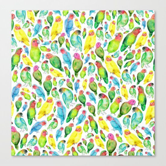 Love Birds Pattern Canvas Print