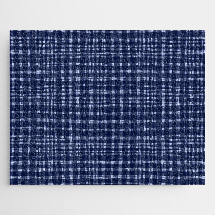 Dark blue plaid  Jigsaw Puzzle