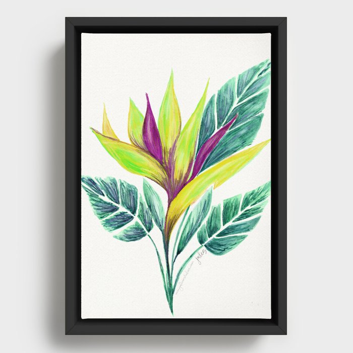 Yellow Birds of Paradise Framed Canvas