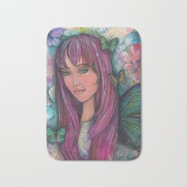 Renee Whimsical Face Bath Mat | Ink, Painting 