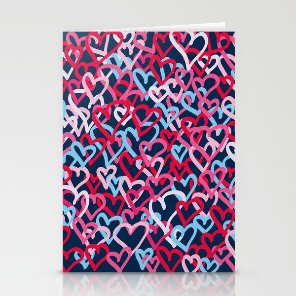 Colorful  Hearts - Graffiti Style Stationery Cards