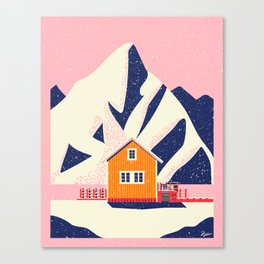 A Winter House in Norway Canvas Print