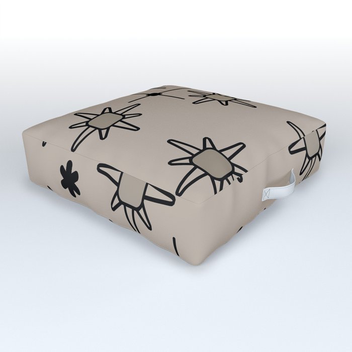 Atomic Sky Starbursts Taupe Outdoor Floor Cushion