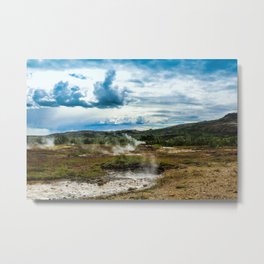 Sulfuric Pools Metal Print | Nature, Geysir, Digital, Water, Beautiful, Iceland, Sulfur, Different, Photo, Green 