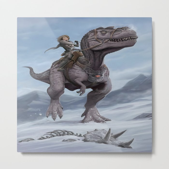 Dinosaur spotted here' Poster, picture, metal print, paint by