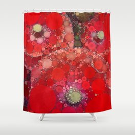 Red Poppies - colorful flower abstract design Shower Curtain