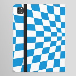 Blue Op Art Check or Checked Background. iPad Folio Case
